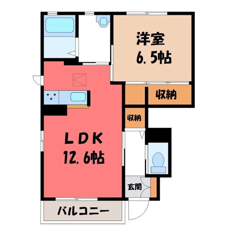 下館駅 徒歩12分 1階の物件間取画像